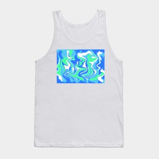 Abstract Marble Swirl Texture - Ocean Tones Inspired Organic Flow Tank Top